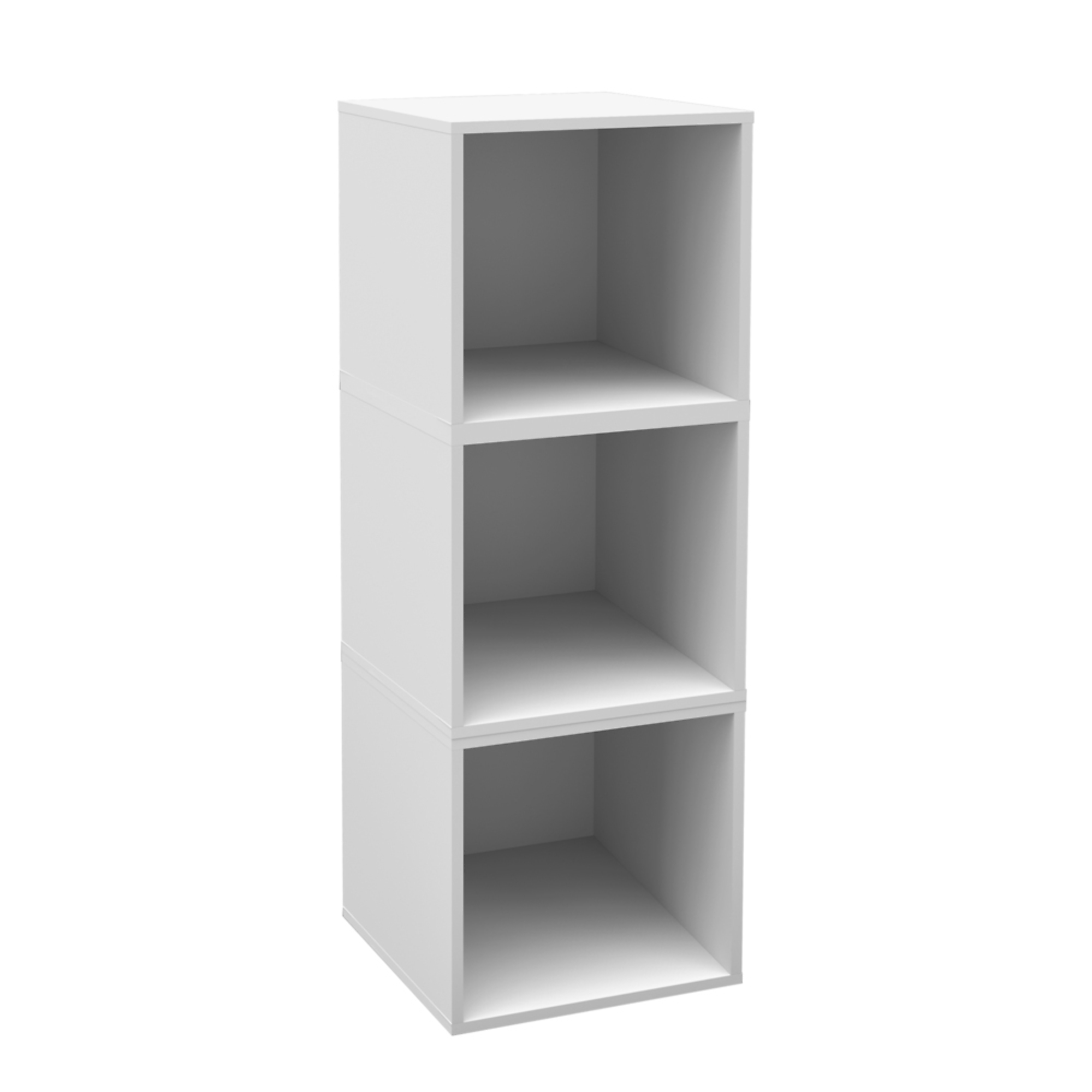 Regency Furniture Niche Cubo Wood Stackable Storage Bookcase Shelf Organizer Cube — 3 Pack, Snow White, Model# NCBO133PKSN